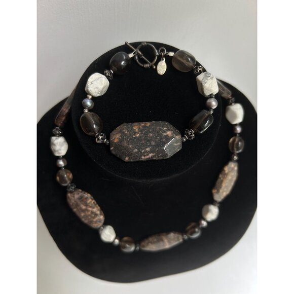 Donna Dressler Necklace & Bracelet Set Beads 925 Sterling Silver - Picture 3 of 13